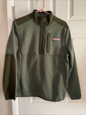 Vineyard Vines Dark Olive Half-Zip Pullover